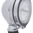 Driving Light 5″ Chrome Plated with Shock Adsorbing Rim & Mount Bracket, Stainless Steel Wiring Loom Takes H3 Bulb