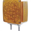 Lamp Indicator Front Double Sided, Double Stud Square 45 LED Amber/Amber and 3 LED Amber/Amber Side Marker 12v