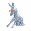 Hood Ornament Donkey with Illuminated Eyes Chrome Plated Crafted in Fine Detail Includes Universal Two Stud Installation Kit